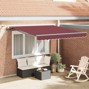 Automatische Weinrote LED Markise 300x250 cm