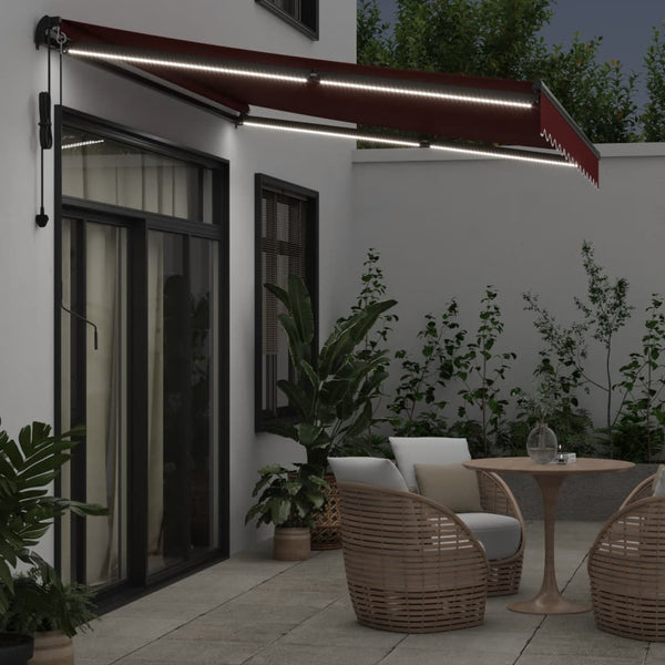 Automatische Weinrote LED-Markise 350x250 cm