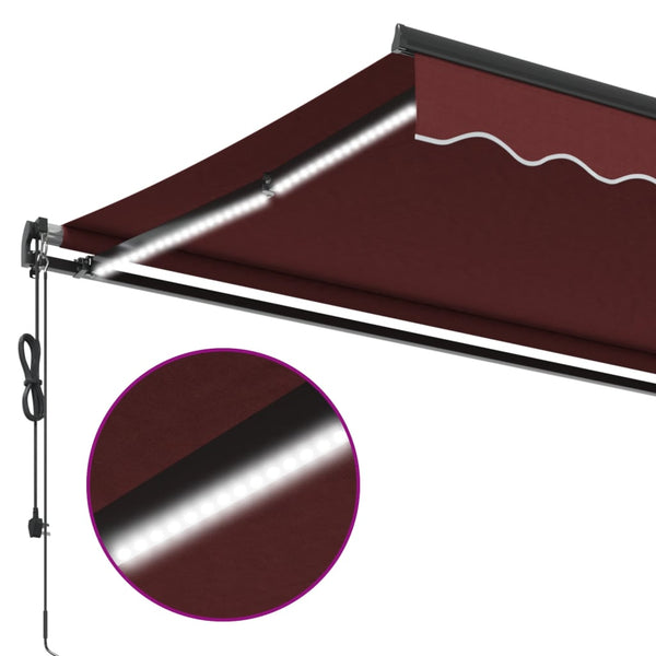 Automatische Weinrote LED-Markise 350x250 cm