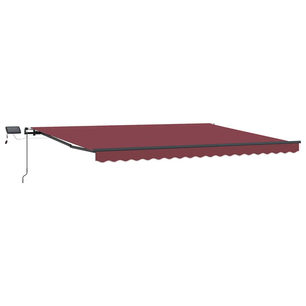 vidaXL Store Banne Manuel avec LEDs Rouge Vin 400x300 cm