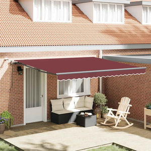 Automatische Weinrote LED Markise 400x300 cm