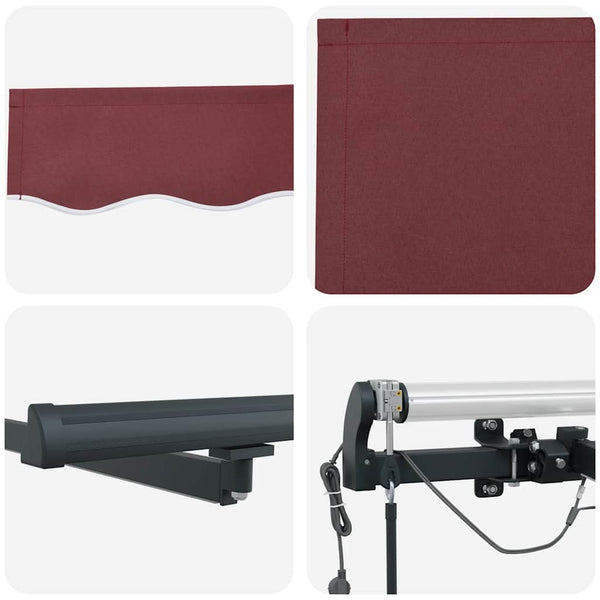 Automatische Weinrote LED Markise 450x300 cm