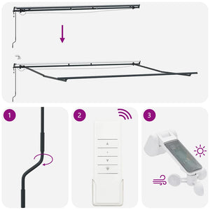 Automatische Weinrote LED Markise 450x300 cm