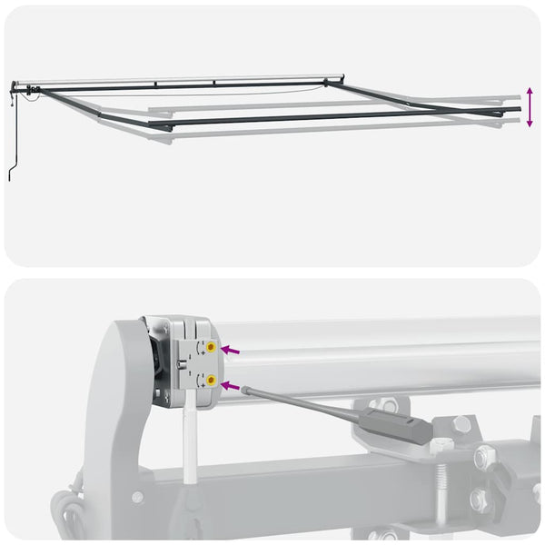 Automatische Weinrote LED Markise 450x300 cm