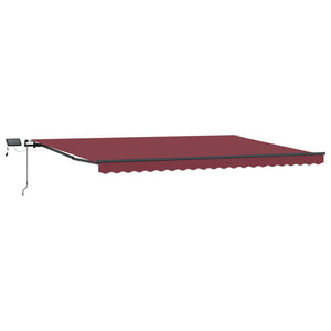 Manuelle LED-Markise Weinrot 500x300 cm