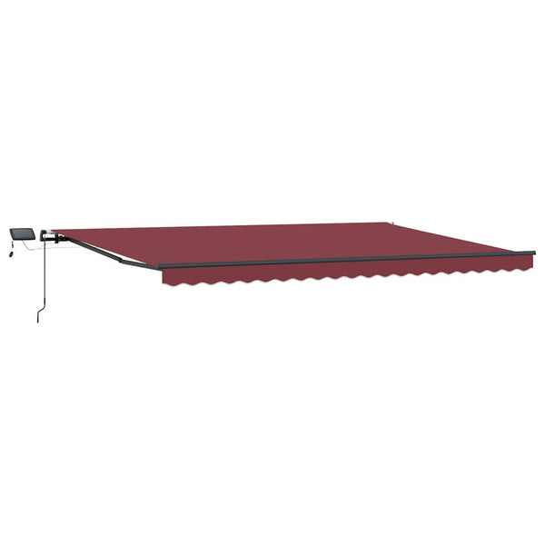 Manuelle LED-Markise Weinrot 500x300 cm
