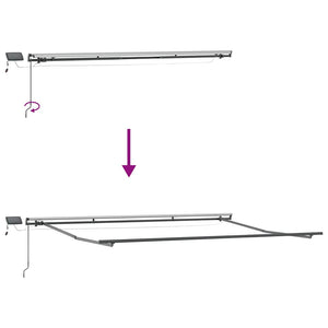 Manuelle LED-Markise Weinrot 500x300 cm