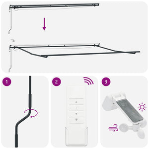 Automatische Weinrote LED Markise 500x300 cm