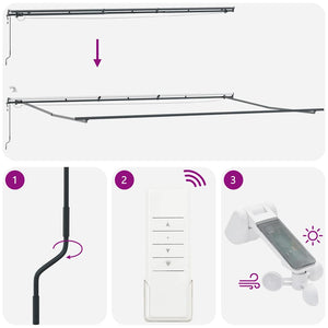 Automatische Weinrote LED Markise 600x300 cm