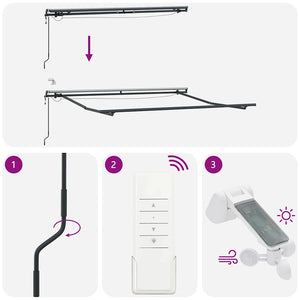 Automatische LED Markise Braun 300x250 cm