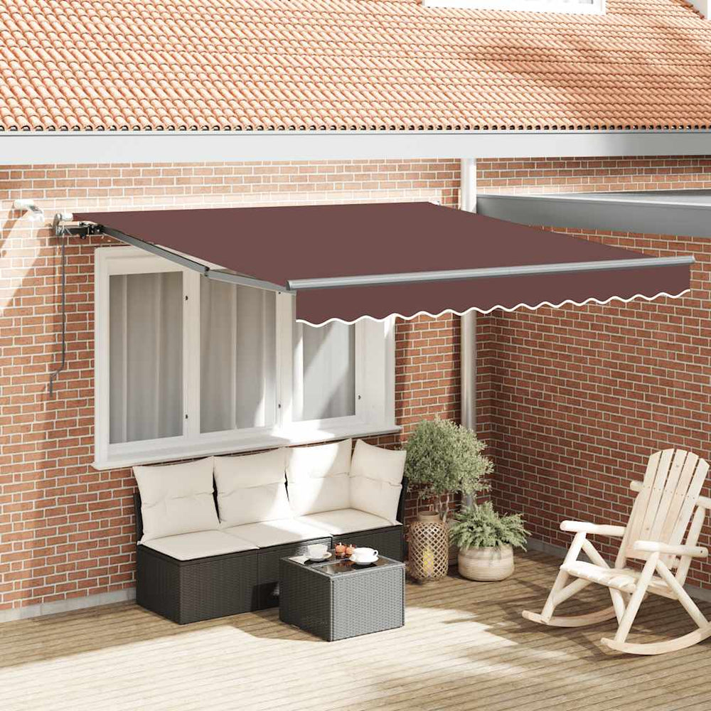 Automatische LED Markise Braun 300x250 cm