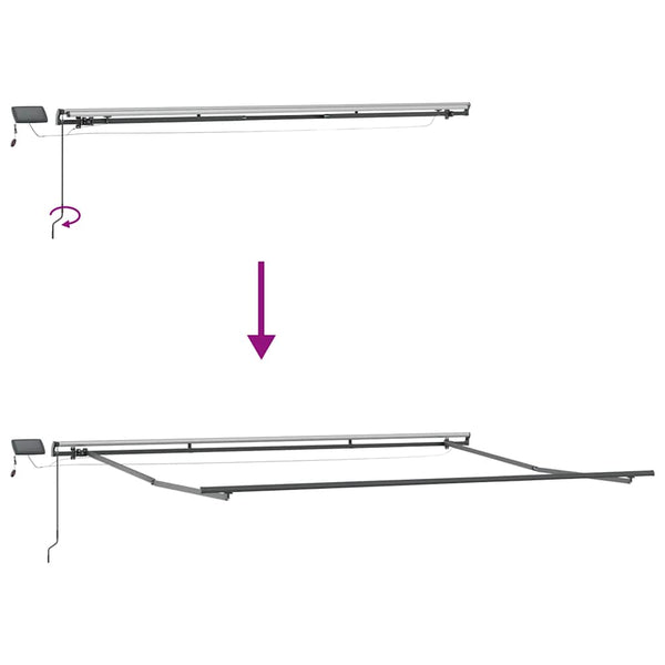 Manuelle LED Markise Braun 400x300 cm