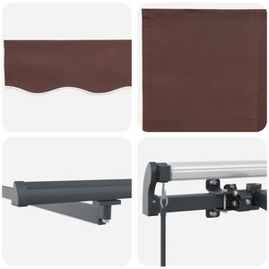 Manuelle LED Markise Braun 400x300 cm