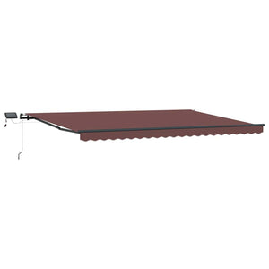 Manuelle LED Markise Braun 500x300 cm