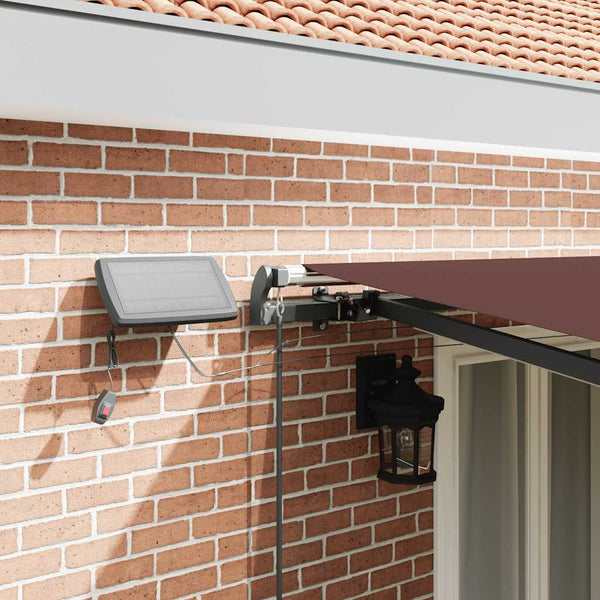 Manuelle LED Markise Braun 500x300 cm