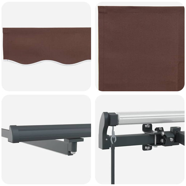 Manuelle LED Markise Braun 500x300 cm