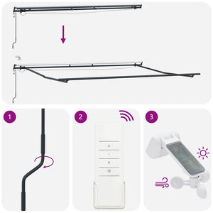 Automatische Markise mit LED Braun 500x300 cm