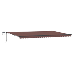 Manuelle LED Markise Braun 600x300 cm