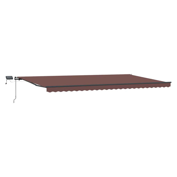 Manuelle LED Markise Braun 600x300 cm
