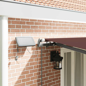 Manuelle LED Markise Braun 600x300 cm