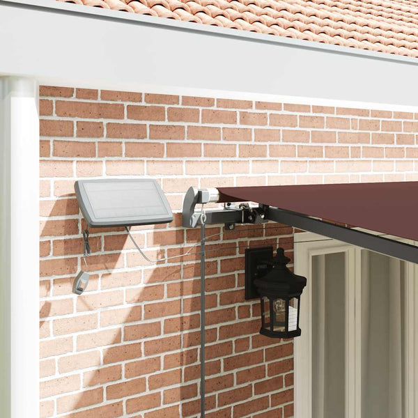 Manuelle LED Markise Braun 600x300 cm