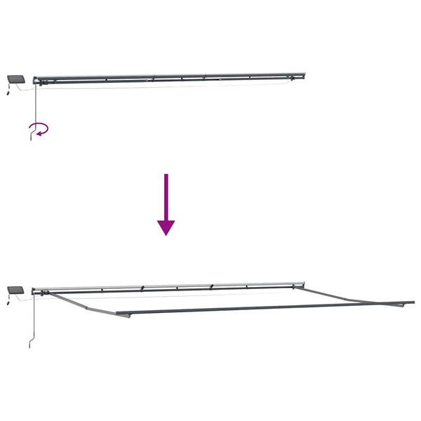 Manuelle LED Markise Braun 600x300 cm