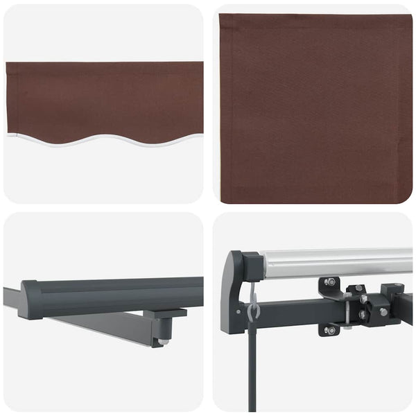 Manuelle LED Markise Braun 600x300 cm