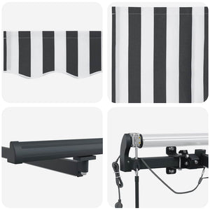 Automatische LED Markise, Anthrazit & Weiß, 300x250 cm
