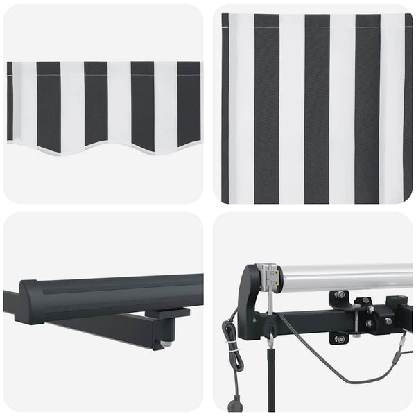Automatische LED Markise, Anthrazit & Weiß, 300x250 cm