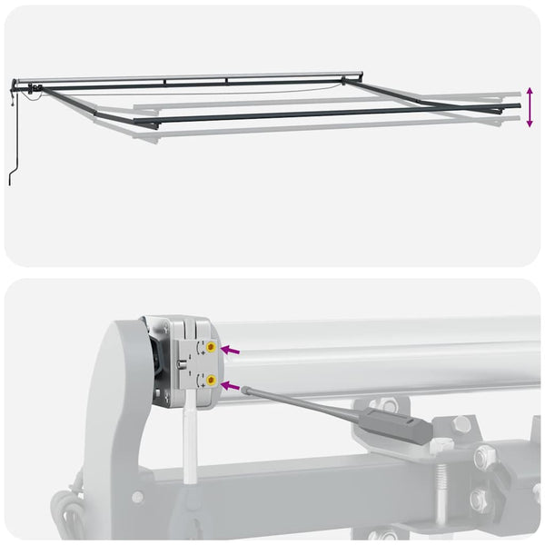 Automatische LED Markise, Anthrazit & Weiß, 300x250 cm