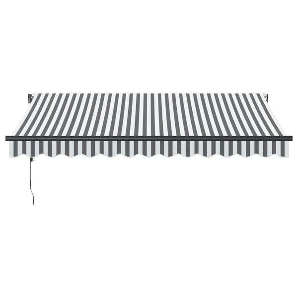 Automatische LED Markise, Anthrazit & Weiß, 350x250 cm