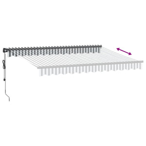 Automatische LED Markise, Anthrazit & Weiß, 350x250 cm