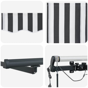 Automatische LED Markise Anthrazit & Weiß 400x300 cm