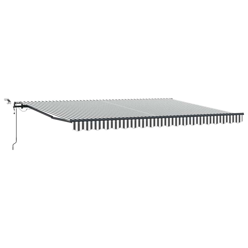 Automatische LED Markise, Anthrazit & Weiß, 450x300 cm