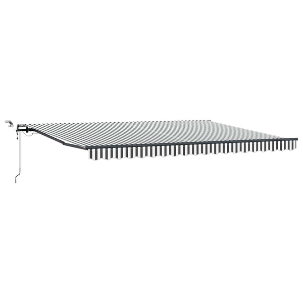 Automatische LED Markise, Anthrazit & Weiß, 450x300 cm