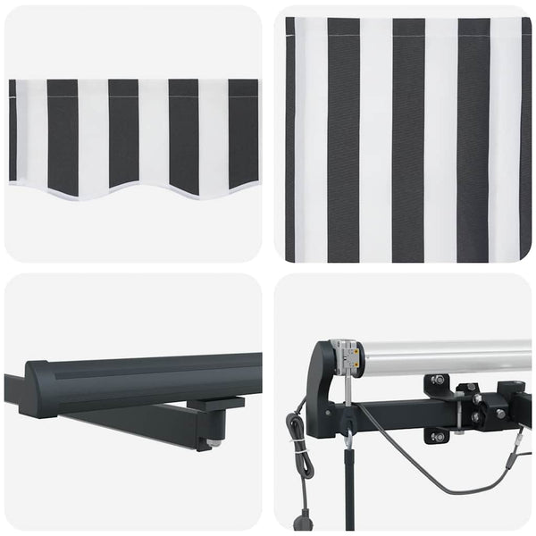 Automatische LED Markise, Anthrazit & Weiß, 450x300 cm