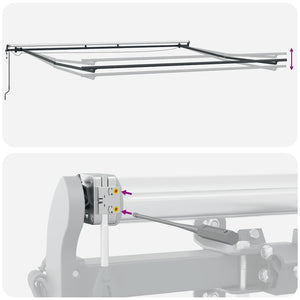 Automatische LED Markise, Anthrazit & Weiß, 450x300 cm