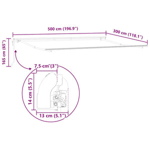Automatische Markise Anthrazit & Weiß 500x300 cm
