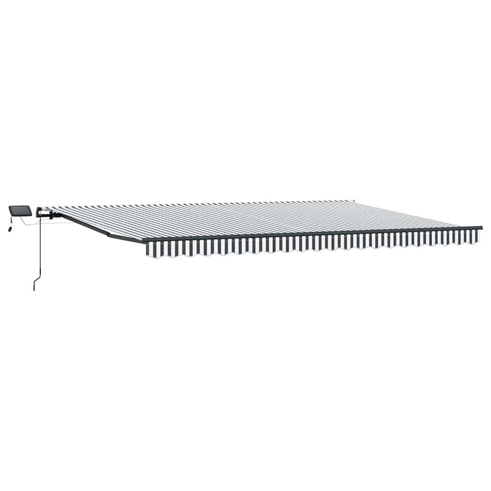 Manuelle LED Markise, Anthrazit & Weiß, 500x300 cm