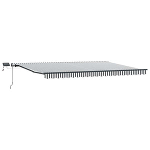 Manuelle LED Markise, Anthrazit & Weiß, 500x300 cm