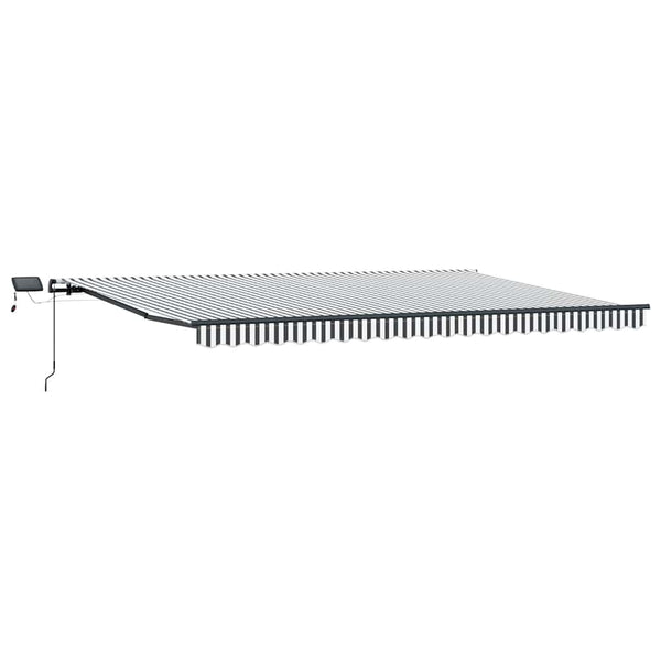 Manuelle LED Markise, Anthrazit & Weiß, 500x300 cm