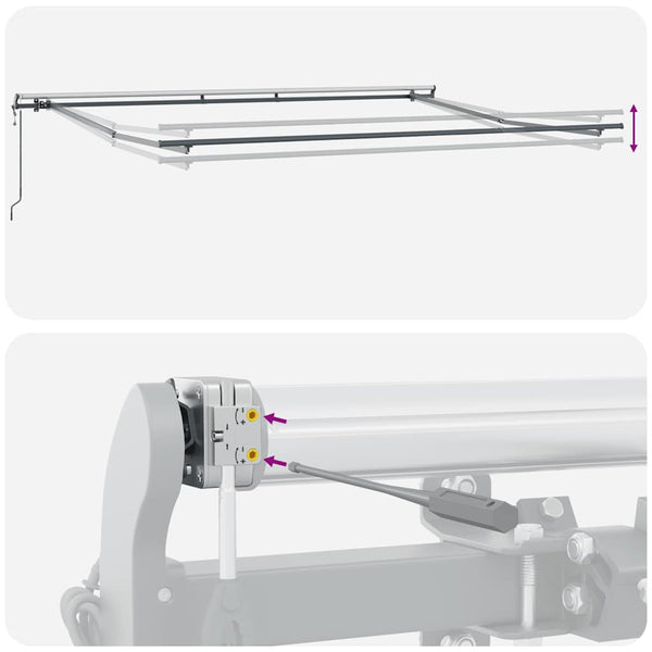 Automatische Markise Anthrazit & Weiß 500x300 cm