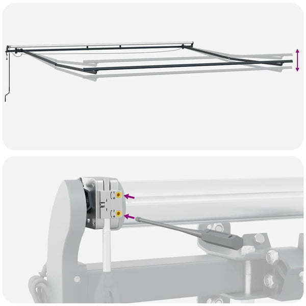 Automatische LED Markise Anthrazit & Weiß 500x300 cm