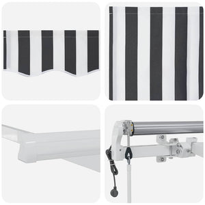 Automatische Einziehbare Markise 600x300 cm Anthrazit/Weiß