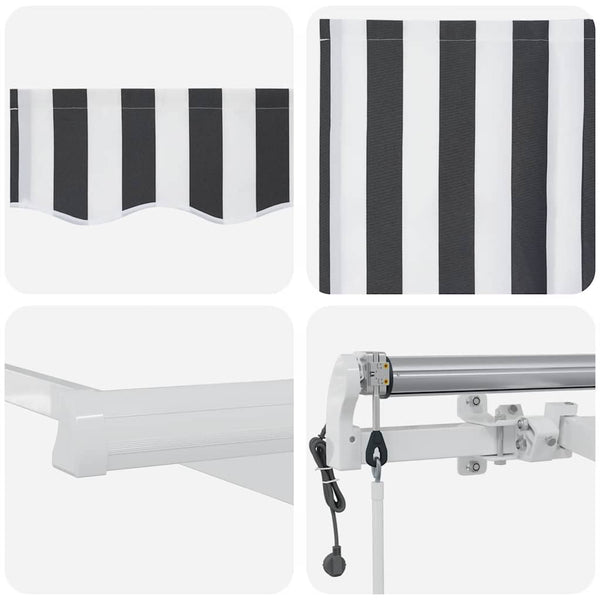 Automatische Einziehbare Markise 600x300 cm Anthrazit/Weiß