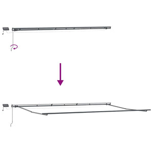 Manuelle LED Markise, Anthrazit & Weiß, 600x300 cm