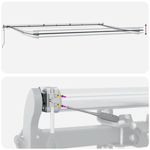 Automatische LED Markise 600x300 cm Anthrazit & Weiß