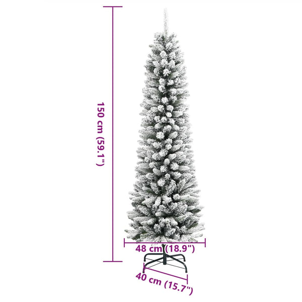 Schlanker, beschneiter Weihnachtsbaum, 150 cm