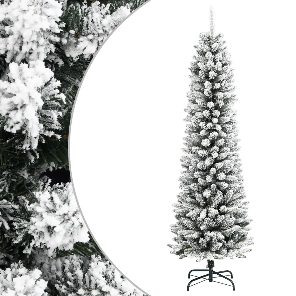 Schlanker, beschneiter Weihnachtsbaum, 210 cm