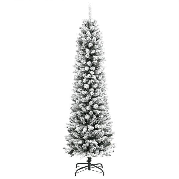 Schlanker, beschneiter Weihnachtsbaum, 210 cm